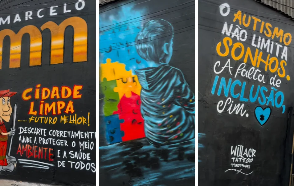 Arte que conscientiza: muro do Jardim Brasil ganha mensagem de inclusão e respeito ao autismo